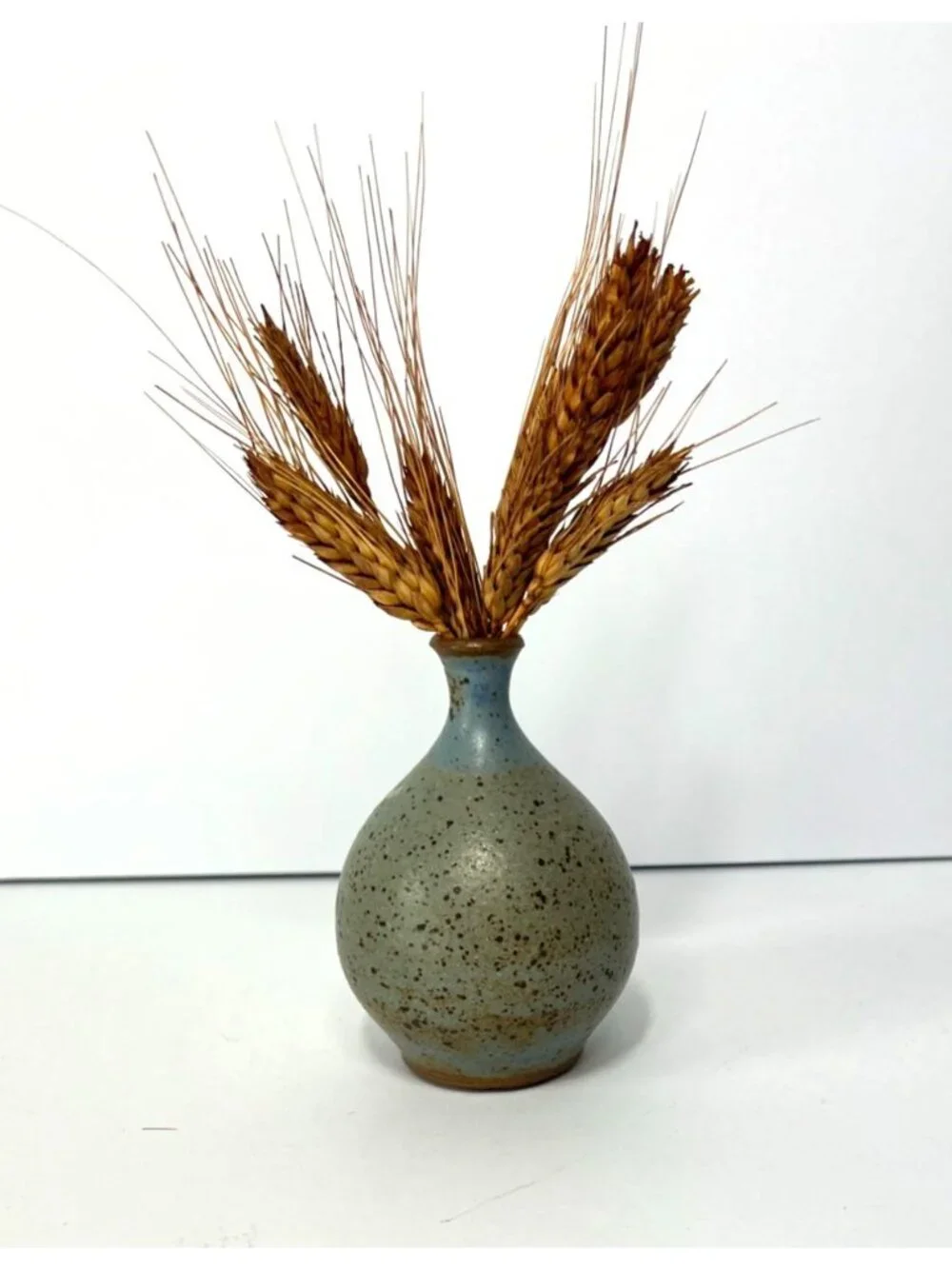Vintage Studio Pottery Speckled Stoneware Glazed Decorative Vase Artist Signed